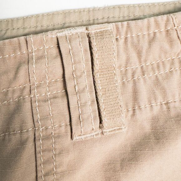 Eddie Bauer Blakely Fit 7" Shorts Womens 16 Tan Ripstop Cotton Flap Pockets - Picture 10 of 16